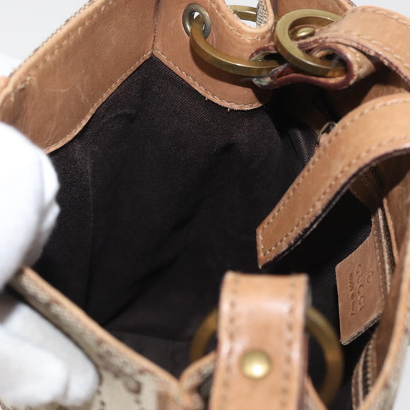 GUCCI GG Canvas Umhängetasche Beige Gold 110292 Auth 182469