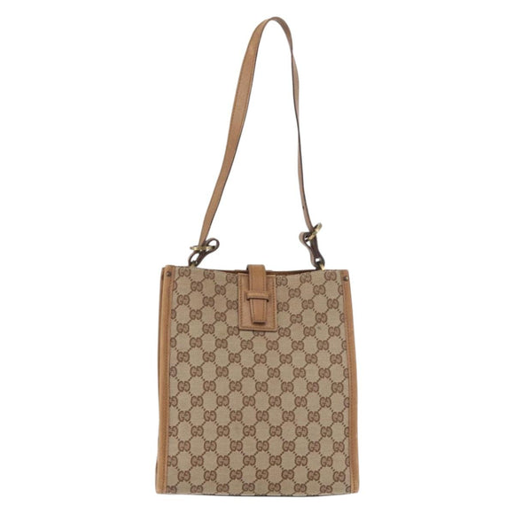 GUCCI GG Canvas Umhängetasche Beige Gold 110292 Auth 182469