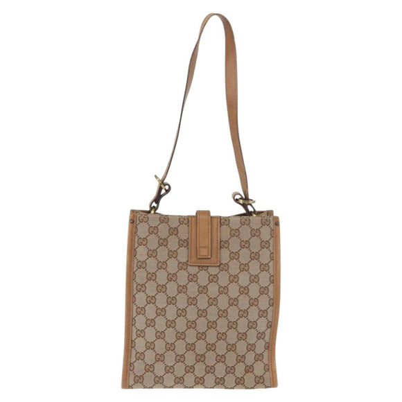 GUCCI GG Canvas Umhängetasche Beige Gold 110292 Auth 182469