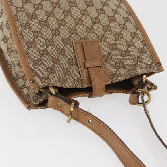 GUCCI GG Canvas Umhängetasche Beige Gold 110292 Auth 182469
