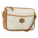 GUCCI GG Plus Supreme Shoulder Bag PVC White Gold Auth 182471-1