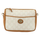 GUCCI GG Plus Supreme Shoulder Bag PVC White Gold Auth 182471-13