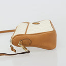 GUCCI GG Plus Supreme Shoulder Bag PVC White Gold Auth 182471-4