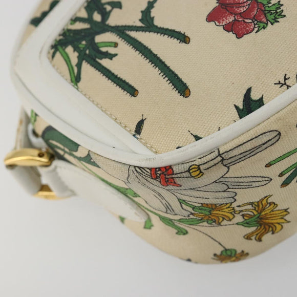 GUCCI Flora Shoulder Bag PVC White Gold 007 113 0115 Auth 182472