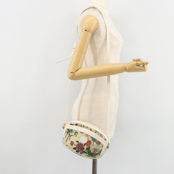 GUCCI Flora Shoulder Bag PVC White Gold 007 113 0115 Auth 182472