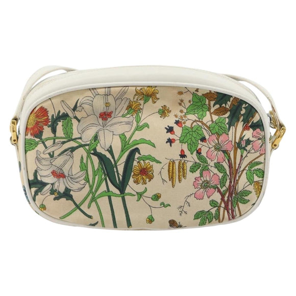 GUCCI Flora Shoulder Bag PVC White Gold 007 113 0115 Auth 182472