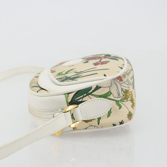 GUCCI Flora Shoulder Bag PVC White Gold 007 113 0115 Auth 182472