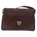 GUCCI Shoulder Bag Leather Bordeaux Gold Auth 182475-13