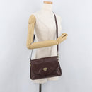 GUCCI Shoulder Bag Leather Bordeaux Gold Auth 182475-22