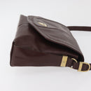 GUCCI Shoulder Bag Leather Bordeaux Gold Auth 182475-3
