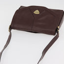 GUCCI Shoulder Bag Leather Bordeaux Gold Auth 182475-6