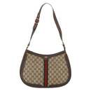 GUCCI GG Supreme Web Sherry Line Umhängetasche PVC Beige Gold Original 182476-13
