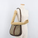 GUCCI GG Supreme Web Sherry Line Umhängetasche PVC Beige Gold Original 182476-24