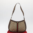 GUCCI GG Supreme Web Sherry Line Umhängetasche PVC Beige Gold Original 182476-12