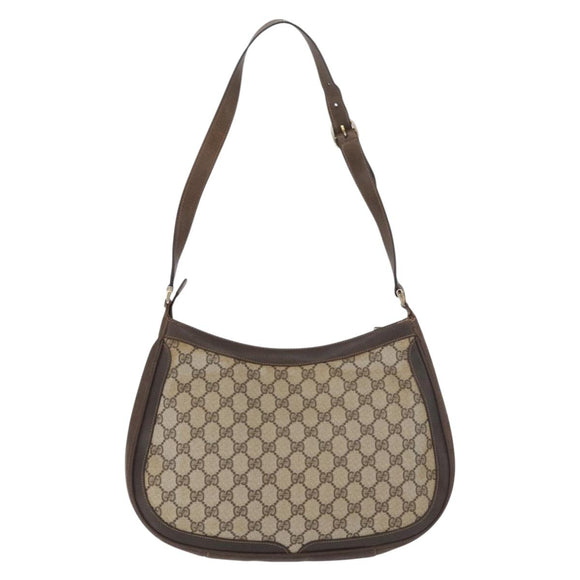 GUCCI GG Supreme Web Sherry Line Umhängetasche PVC Beige Gold Original 182476
