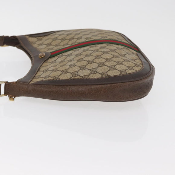 GUCCI GG Supreme Web Sherry Line Umhängetasche PVC Beige Gold Original 182476