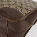GUCCI GG Supreme Web Sherry Line Shoulder Bag PVC Beige Gold Auth 182477-8