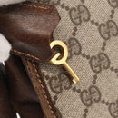 GUCCI GG Supreme Web Sherry Line Shoulder Bag PVC Beige Gold Auth 182477-10