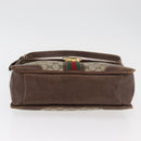 GUCCI GG Supreme Web Sherry Line Shoulder Bag PVC Beige Gold Auth 182477-5