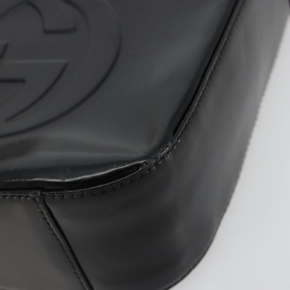 GUCCI Soho Hand Bag Patent leather Black Silver 007 0249 Auth 182478