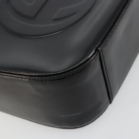 GUCCI Soho Hand Bag Patent leather Black Silver 007 0249 Auth 182478