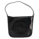 GUCCI Soho Hand Bag Patent leather Black Silver 007 0249 Auth 182478-2