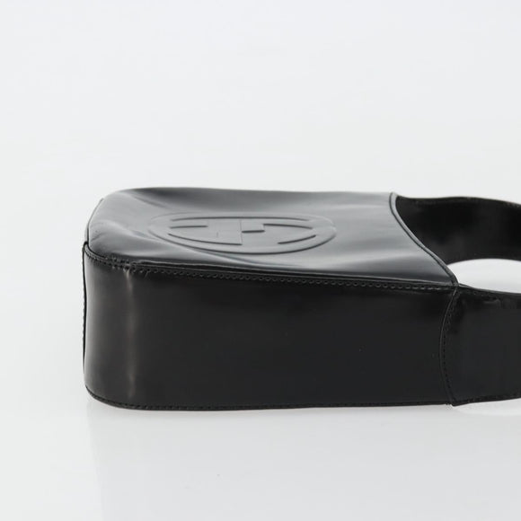 GUCCI Soho Hand Bag Patent leather Black Silver 007 0249 Auth 182478
