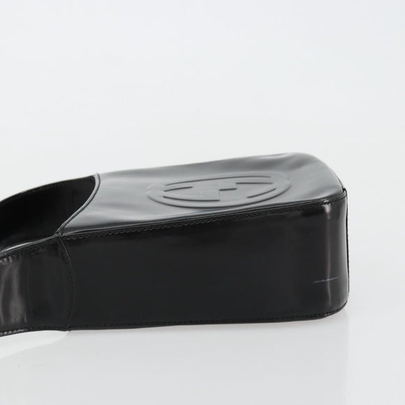 GUCCI Soho Hand Bag Patent leather Black Silver 007 0249 Auth 182478