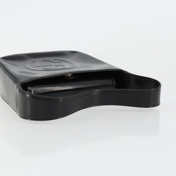 GUCCI Soho Hand Bag Patent leather Black Silver 007 0249 Auth 182478