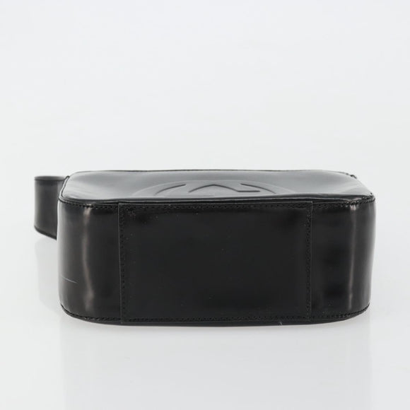 GUCCI Soho Hand Bag Patent leather Black Silver 007 0249 Auth 182478