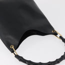 GUCCI Bamboo Hand Bag Leather Black Gold 001 2113 1880 Auth 182479-6