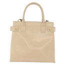 GUCCI Handtasche Lackleder 2-Wege Beige Gold Auth 182480-13