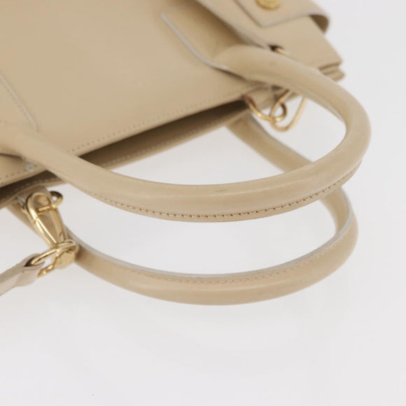 GUCCI Handtasche Lackleder 2-Wege Beige Gold Auth 182480