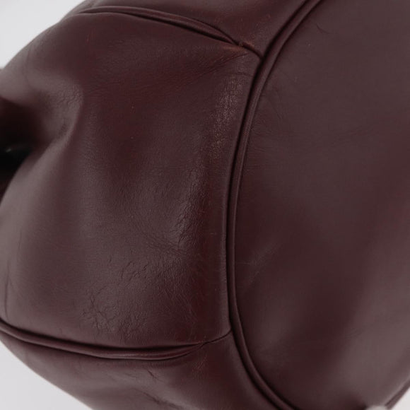 CARTIER Must Line Purse Shoulder Bag Leather Bordeaux Gold Auth 182482