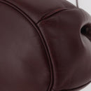 CARTIER Must Line Purse Shoulder Bag Leather Bordeaux Gold Auth 182482-14