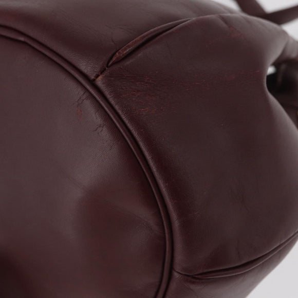 CARTIER Must Line Purse Shoulder Bag Leather Bordeaux Gold Auth 182482