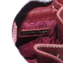 CARTIER Must Line Purse Shoulder Bag Leather Bordeaux Gold Auth 182482-10