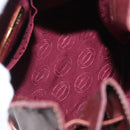 CARTIER Must Line Purse Shoulder Bag Leather Bordeaux Gold Auth 182482-11