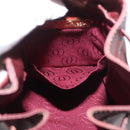 CARTIER Must Line Purse Shoulder Bag Leather Bordeaux Gold Auth 182482-20