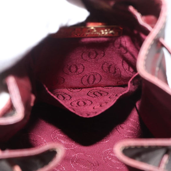 CARTIER Must Line Purse Shoulder Bag Leather Bordeaux Gold Auth 182482