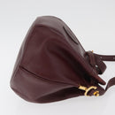 CARTIER Must Line Purse Shoulder Bag Leather Bordeaux Gold Auth 182482-3