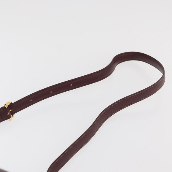 CARTIER Must Line Purse Shoulder Bag Leather Bordeaux Gold Auth 182482