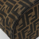 FENDI Zucca Canvas Vanity Handtasche Schwarz Braun Auth 182483-15