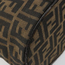 FENDI Zucca Canvas Vanity Handtasche Schwarz Braun Auth 182483-16