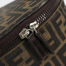 FENDI Zucca Canvas Vanity Handtasche Schwarz Braun Auth 182483-17