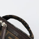 FENDI Zucca Canvas Vanity Handtasche Schwarz Braun Auth 182483-8