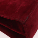 Salvatore Ferragamo Gancini Hand Bag Suede 2way Red Gold Auth 182485-12
