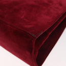 Salvatore Ferragamo Gancini Hand Bag Suede 2way Red Gold Auth 182485-15
