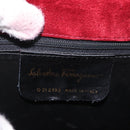 Salvatore Ferragamo Gancini Hand Bag Suede 2way Red Gold Auth 182485-18
