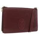 CARTIER Must Line Schoudertas Leer Bordeaux Goud Origineel 182486-1